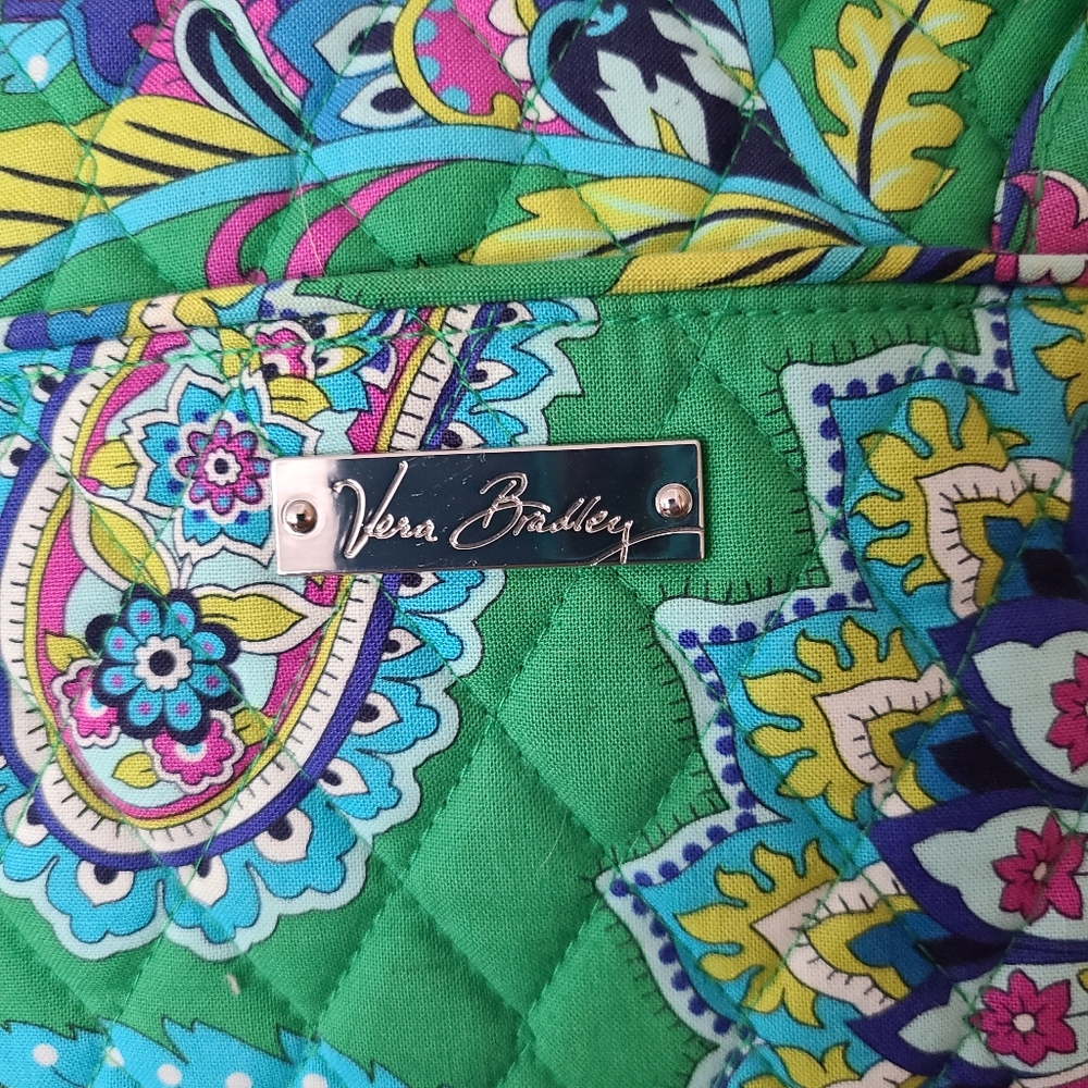 Vera Bradley Emerald Paisley bowler bag with matching mini clutch,NWOT, - Picture 2 of 10